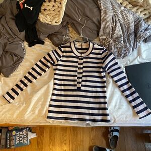 ASKK NY Striped Henley Top